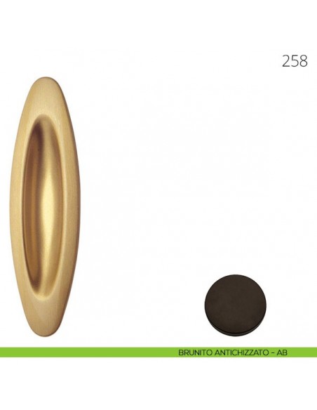 Maniglia per porta scorrevole Mandelli 258 senza foro chiave brunito antichizzato