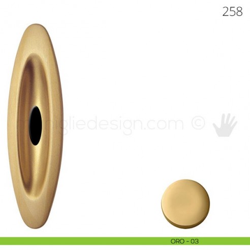 Maniglia per porta scorrevole Mandelli 258 con foro chiave oro