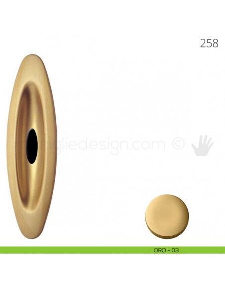 Maniglia per porta scorrevole Mandelli 258 con foro chiave oro