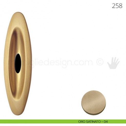 Maniglia per porta scorrevole Mandelli 258 con foro chiave oro satinato