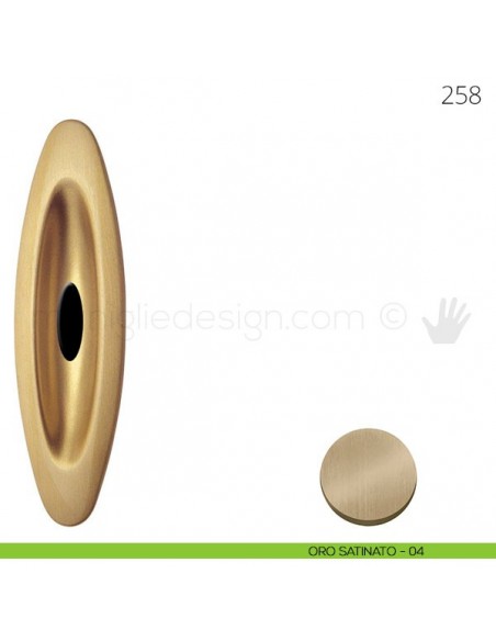 Maniglia per porta scorrevole Mandelli 258 con foro chiave oro satinato