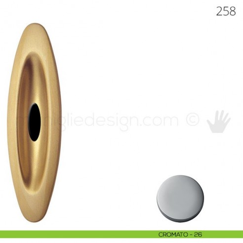 Maniglia per porta scorrevole Mandelli 258 con foro chiave cromato