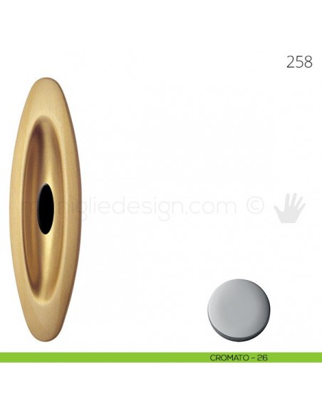 Maniglia per porta scorrevole Mandelli 258 con foro chiave cromato