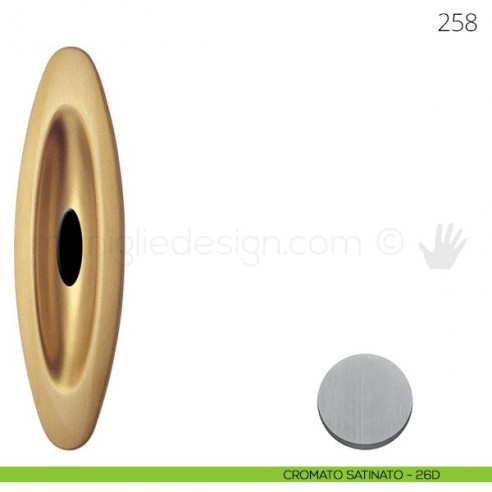 Maniglia per porta scorrevole Mandelli 258 con foro chiave cromato satinato