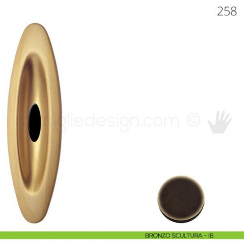 Maniglia per porta scorrevole Mandelli 258 con foro chiave bronzo scultura