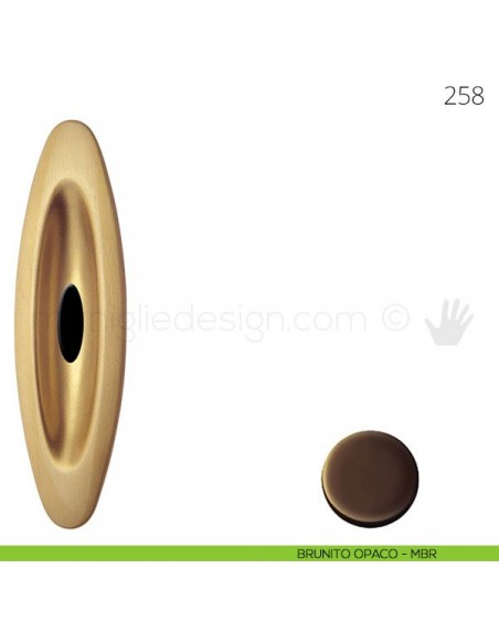 Maniglia per porta scorrevole Mandelli 258 con foro chiave brunito opaco