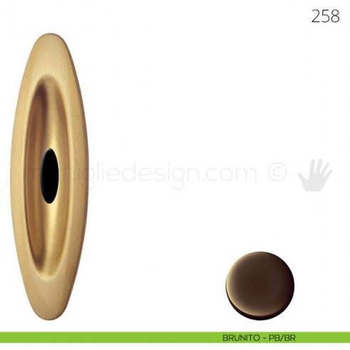 Maniglia per porta scorrevole Mandelli 258 con foro chiave brunito