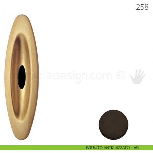 Maniglia per porta scorrevole Mandelli 258 con foro chiave brunito antichizzato