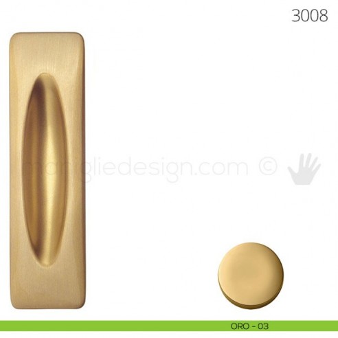 Maniglia per porta scorrevole Mandelli 3008 senza foro chiave oro