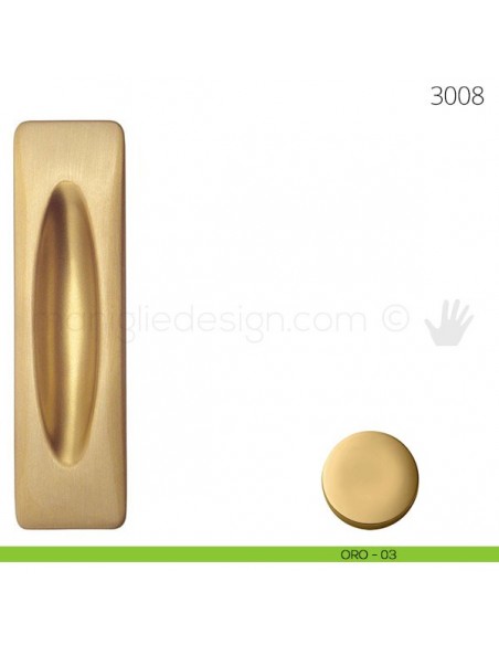 Maniglia per porta scorrevole Mandelli 3008 senza foro chiave oro