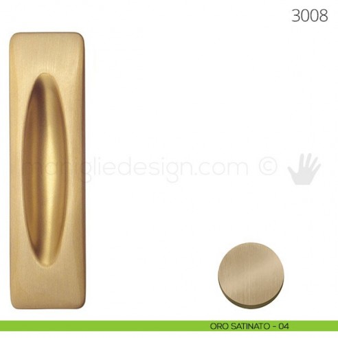 Maniglia per porta scorrevole Mandelli 3008 senza foro chiave oro satinato