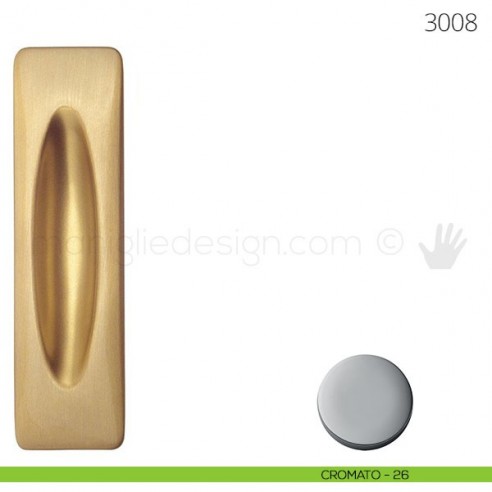 Maniglia per porta scorrevole Mandelli 3008 senza foro chiave cromato