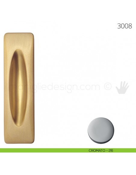 Maniglia per porta scorrevole Mandelli 3008 senza foro chiave cromato