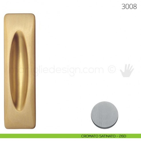 Maniglia per porta scorrevole Mandelli 3008 senza foro chiave cromato satinato