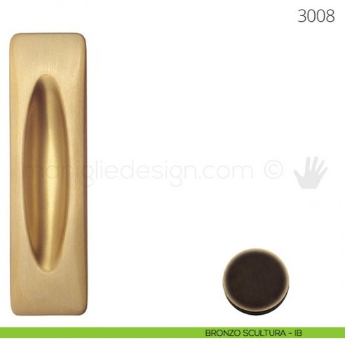 Maniglia per porta scorrevole Mandelli 3008 senza foro chiave bronzo scultura