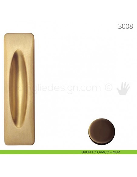 Maniglia per porta scorrevole Mandelli 3008 senza foro chiave brunito opaco
