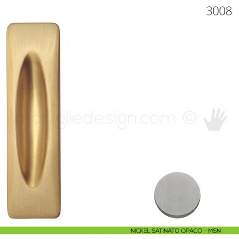 Maniglia per porta scorrevole Mandelli 3008 senza foro chiave nickel satinato opaco
