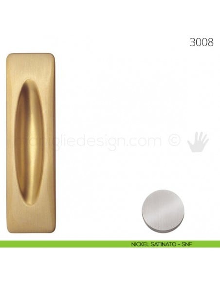 Maniglia per porta scorrevole Mandelli 3008 senza foro chiave nickel satinato