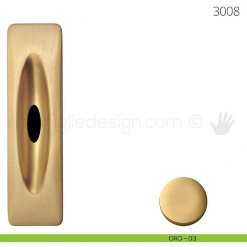 Maniglia per porta scorrevole Mandelli 3008 con foro chiave oro