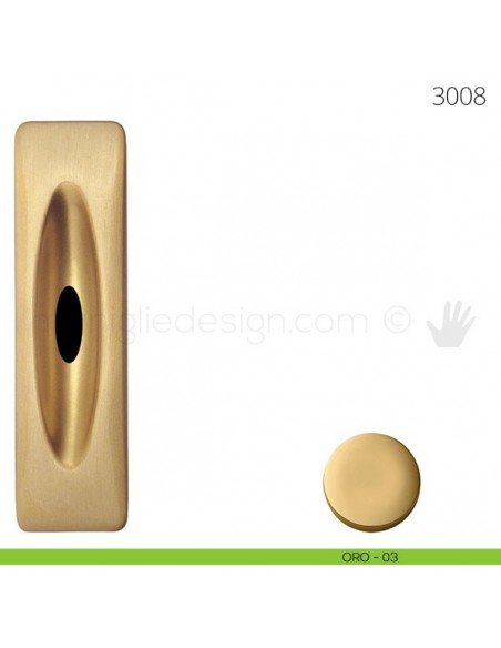Maniglia per porta scorrevole Mandelli 3008 con foro chiave oro