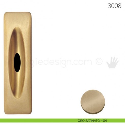 Maniglia per porta scorrevole Mandelli 3008 con foro chiave oro satinato