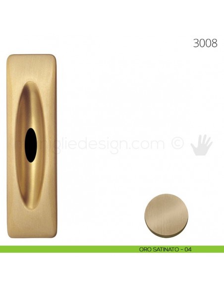 Maniglia per porta scorrevole Mandelli 3008 con foro chiave oro satinato