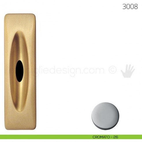 Maniglia per porta scorrevole Mandelli 3008 con foro chiave cromato