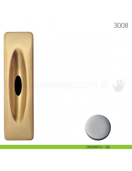 Maniglia per porta scorrevole Mandelli 3008 con foro chiave cromato