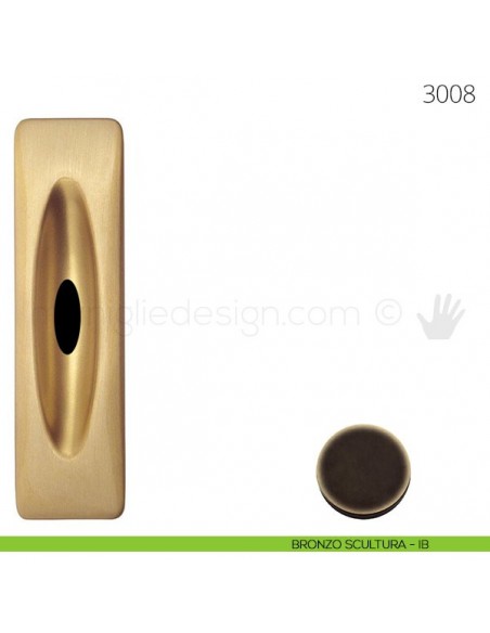 Maniglia per porta scorrevole Mandelli 3008 con foro chiave bronzo scultura