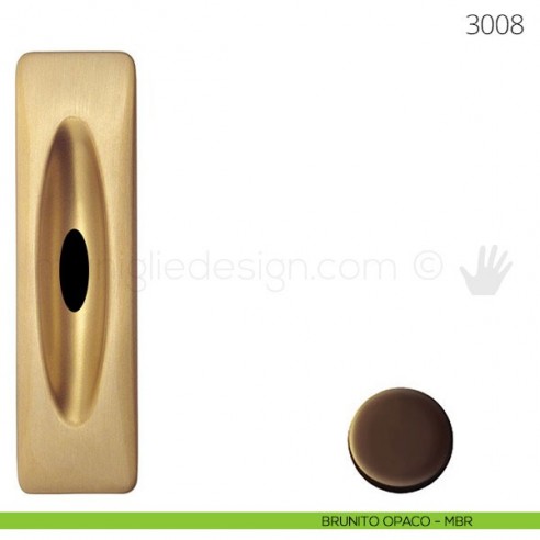 Maniglia per porta scorrevole Mandelli 3008 con foro chiave brunito opaco