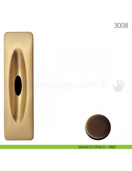 Maniglia per porta scorrevole Mandelli 3008 con foro chiave brunito opaco