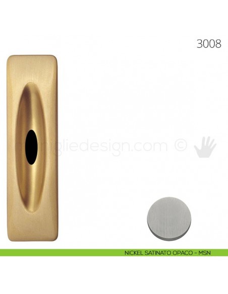 Maniglia per porta scorrevole Mandelli 3008 con foro chiave nickel satinato opaco