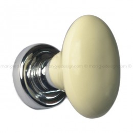 Pomello per porta porcellana champagne cromo lucido Samoha Nestori