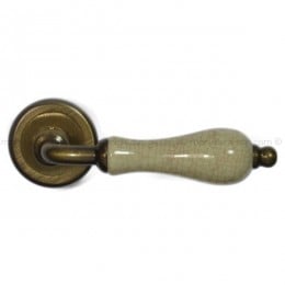 Maniglia porta porcellana craquele ottone bronzato graffiato Samoha Nestori
