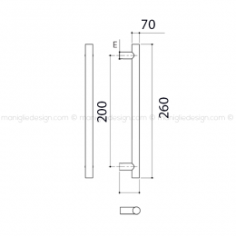 Maniglione per portone ottone bronzato graffiato Brahma Nestori 2
