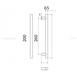Maniglione per portoncino ottone bronzato graffiato Tuareg Nestori 2