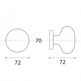 Pomello fisso ottone lucido verniciato Prestige Nestori 2