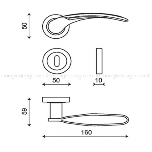 Maniglia per porta Antalya Kleis foro yale