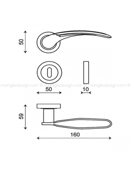 Maniglia per porta Antalya Kleis foro yale