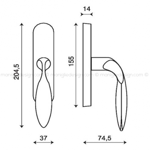 Maniglia cremonese per finestra Antalya Kleis