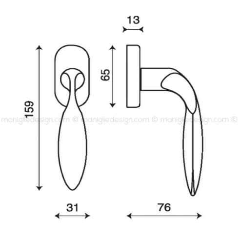 Maniglia martellina DK per finestra Antalya Kleis