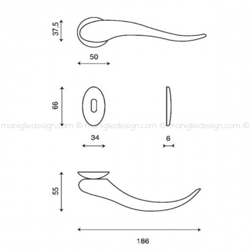 Maniglia per porta Apriti Kleis foro yale