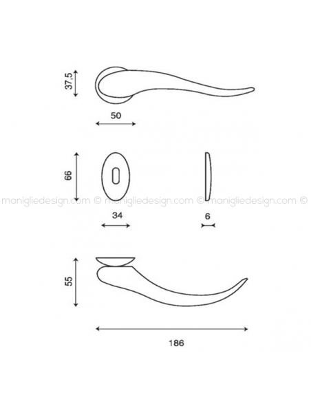 Maniglia per porta Apriti Kleis foro yale