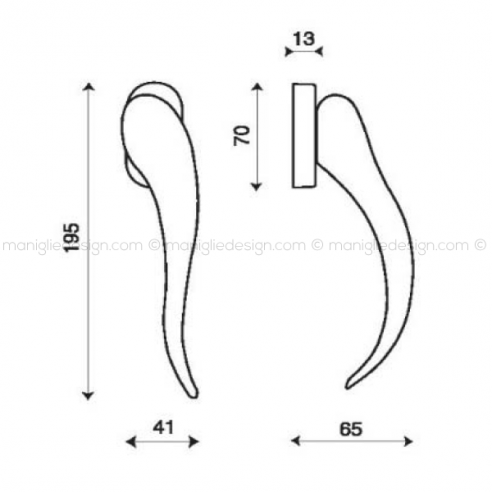 Maniglia martellina DK per finestra Apriti Kleis