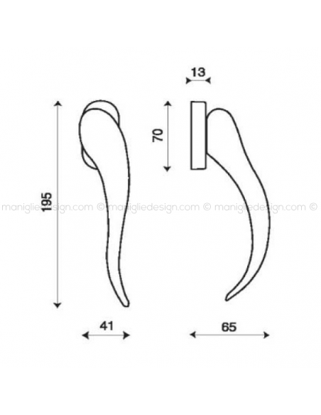 Maniglia martellina DK per finestra Apriti Kleis