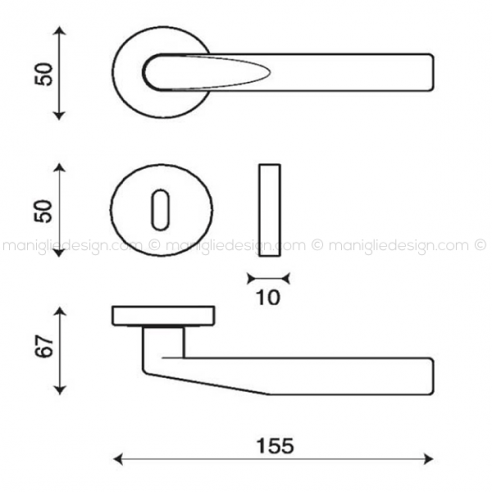 Maniglia per porta Cut Kleis foro yale