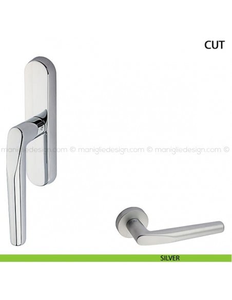 Maniglia cremonese per finestra Cut Kleis silver