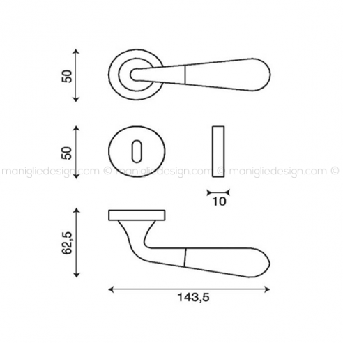 Maniglia per porta Gemma Kleis foro yale