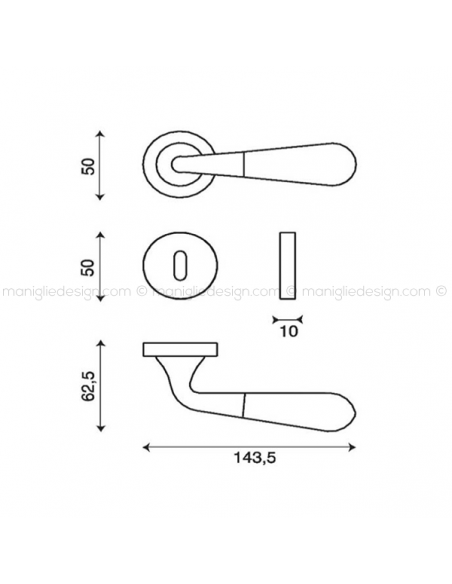 Maniglia per porta Gemma Kleis foro yale