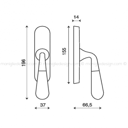 Maniglia cremonese per finestra Gemma Kleis 